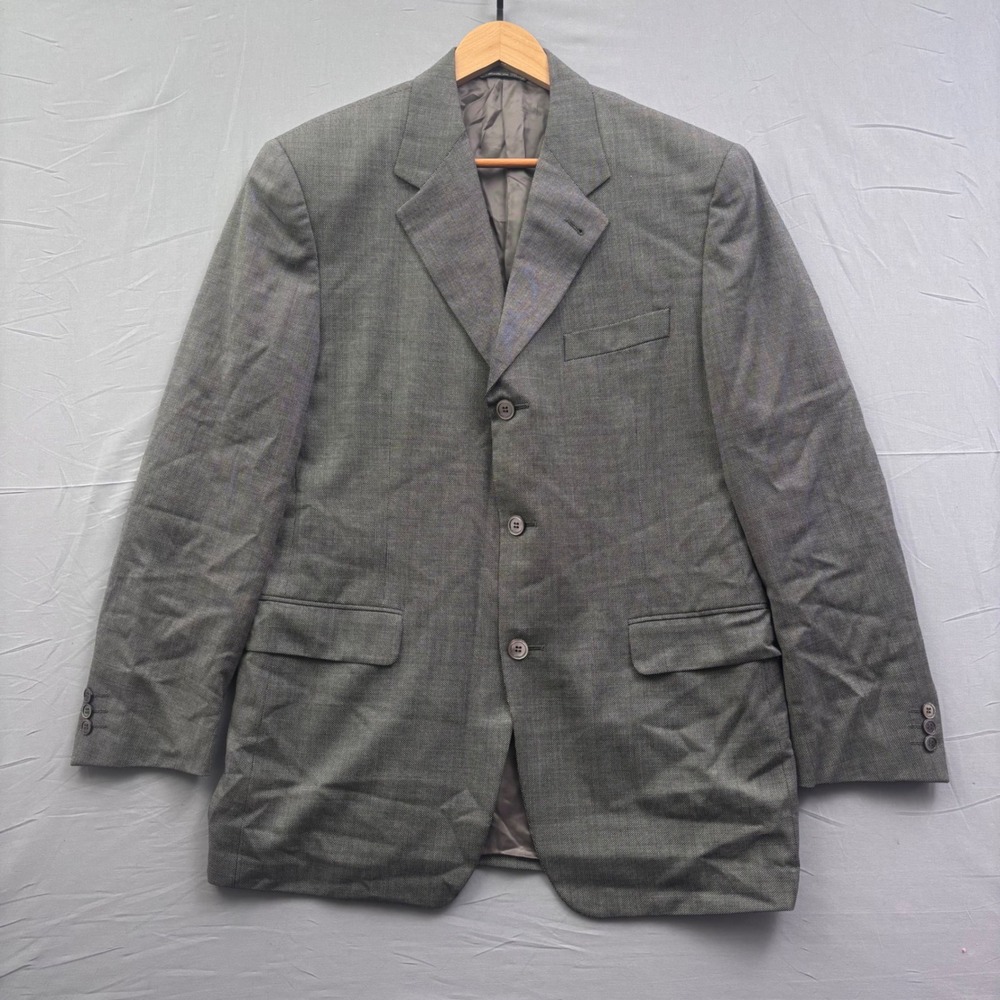 Canali Proposta Mens Gray 100% Wool 3 Button Blazer Sport Coat Italy 50 R